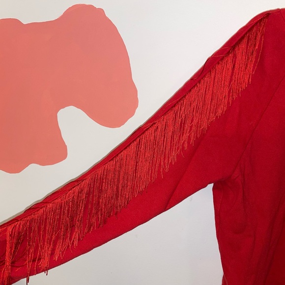 Levi’s red fringe sweatshirt size M - Picture 2 of 7